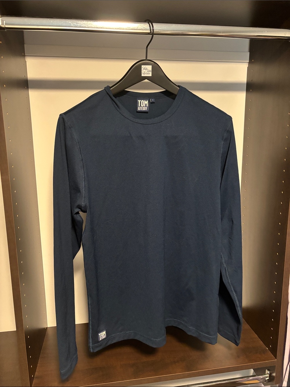 Men's Tom & Teddy Long Sleeve Crew Neck Shirt Rash Guard - Navy
